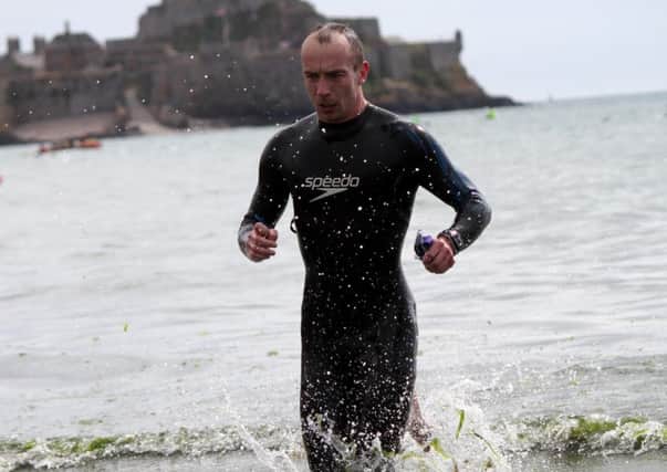 Mark 'doug' Maciver during the Triathlon event at the 2015 NatWest Island Games in Jersey.