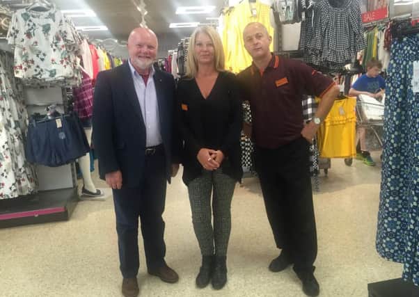 Midlothian MSP Colin Beattie visits Sainsbury's Straiton which is supporting the charity SAMH