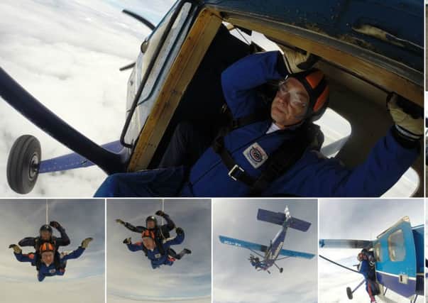 A few scenes from the day as Hector prepares for the sky dive.
