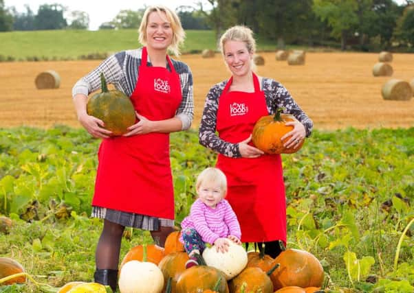 Love Food Hate Waste campaign manager, Ylva Haglund, is on the left in the pumpkin patch pictures, with Rebecca McEwan of Arnprior Pumpkins on the right and her youngest daughter Erin amidst the pumpkins.