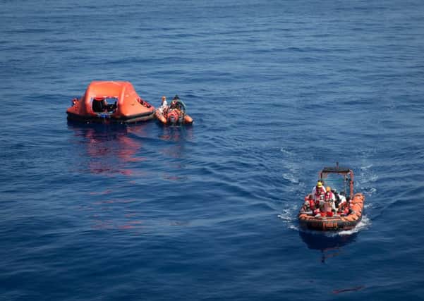 The ship is based out of Catania nd rescues people from boats or the sea.