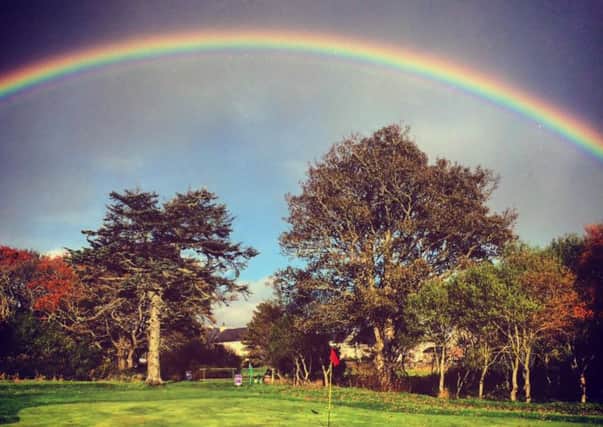 A rainbow across the 17th green in Stornoway this week. Picture by Colin Campbell.
