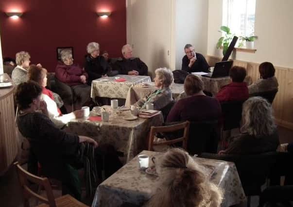 Pictured is the discussion with Donald Cameron on the Grimsay recordings.