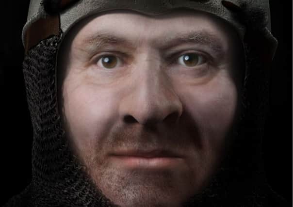 Pictured is an image of the Robert The Bruce reconstruction. Image courtesy of Professor Caroline Wilkinson, Director of Face Lab, Liverpool John Moores University and the School of Humanities, University of Glasgow.