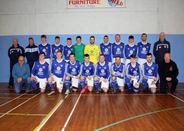 Back FC show off their brand new kits which were purchased following sponsorship from Carpet Wrold.