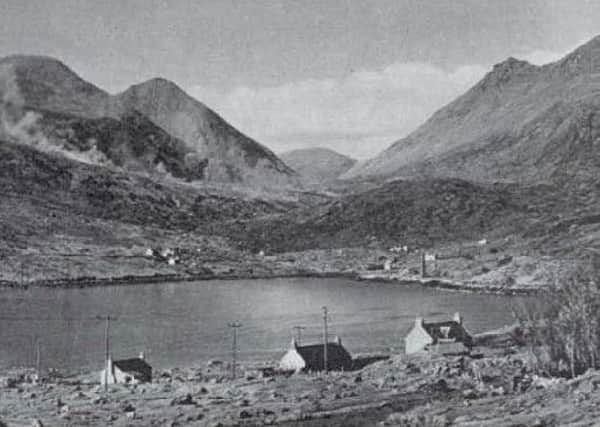 The North harris hills seen from Ardhasaig on the island which gives its name to the world-famous tweed.
