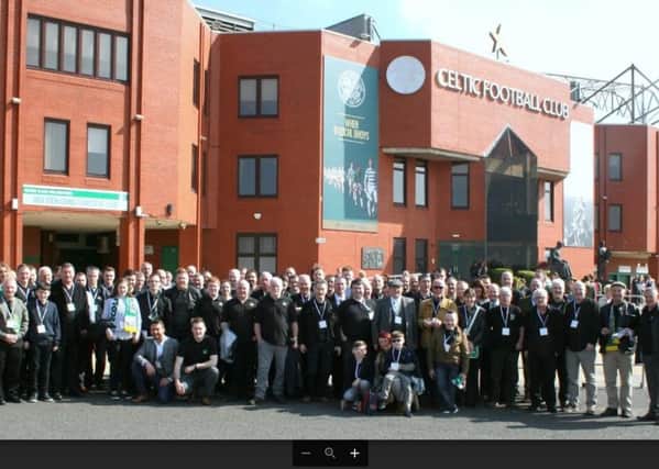 Islands supporters group outside Celtic Park