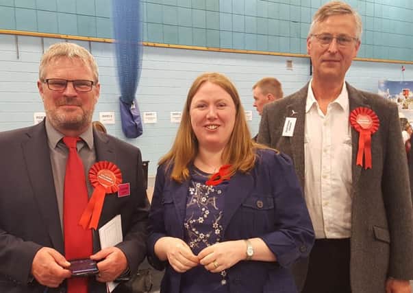 Ealasaidh Macdonald and the Scottish Labour Party team at the count.