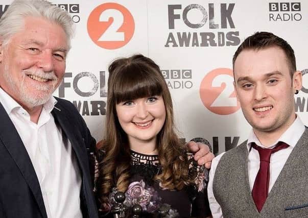 Josie with Pablo at the Radio 2 Folk Awards, but they need your votes in the MG Alba Scots Trad Music awards.