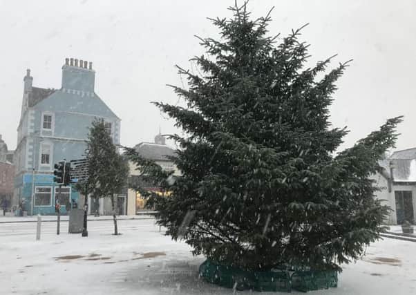 The snow has arrived, just in time for the Christmas lights switch on this evening.