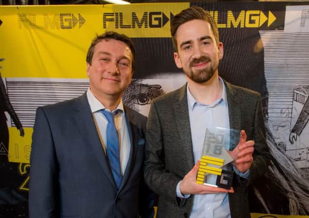 John Murdo MacAulay from Lewis is pictured with Still Game producer Michael Hines. He won two of the top awards with his film, Mar a Thachair do Dhfhear a Sgur a Dhol Dhan Eaglais (The Man Who Stopped Going to Church).