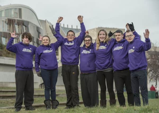 Making their voices heard...Enables magnificent seven Change Champions have already given their own presentation to MSPs at the Scottish Parliament.