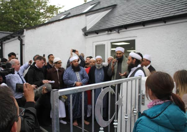 At the opening of the Stornoway mosque on Friday.