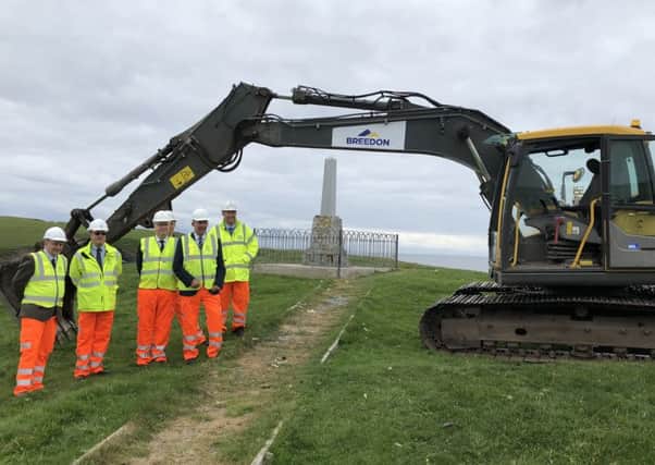 Pictured at the site are:  Malcolm MacDonald (Stornoway Historical Society), John Bamsey (Breedon Group), Malcolm Burr (Comhairle Chief Executive), Alexander Murray.
