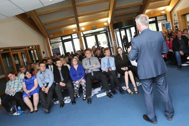 College Principal Iain Macmillan welcomes the students to the prizegiving ceremony.