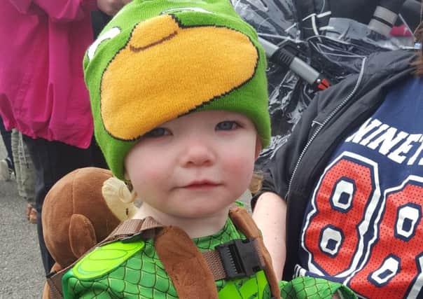 This little sweetie dressed up as a turtle for the day - one of the best dressed!