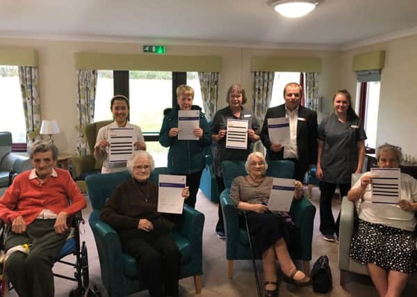 The staff and residents of Blar Buidhe Care Home in Steinish. People living in the home and their relatives spoke positively about their day-to-day care and comfort, including the quality of food and the staff who supported them.
