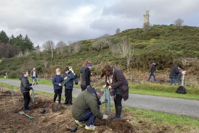 Pupils from Laxdale Primary School helped out with the tree planting duties this morning. Both photos are by Sandie Maciver of Sandie Photos.