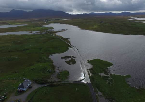 Flooding in Howbeg, South Uist in August 2017. Picture by Stephen MacAulay