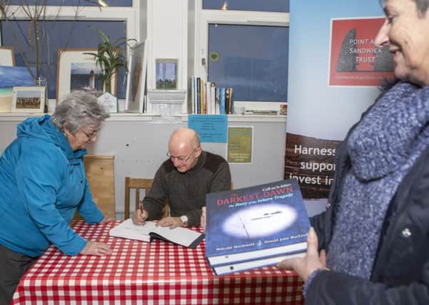 Darkest Dawn author Malcolm Macdonald at the book signing event in Point yesterday. Photo by Sandie Maciver of SandiePhotos