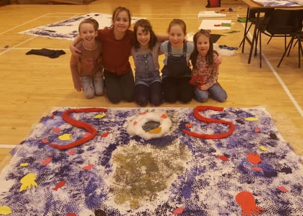 The children have also been taking part in art classes at Taigh Chearsabagh, where they made banners and posters to support their climate change message.