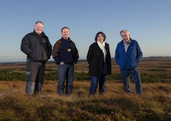 Representatives of the four energy companies (from left to right)  Angus Campbell of Melbost Branahuie, Donnie MacDonald of Aignish, Rhoda Mackenzie of Sandwick North and Calum Buchanan of Sandwick East. 
Picture by Sandie Maciver of SandiePhotos.