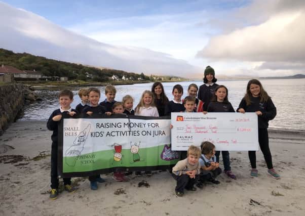 The picture shows young people on Jura, who will now have a wider range of activities to take part in thanks to CalMacs Community Fund.