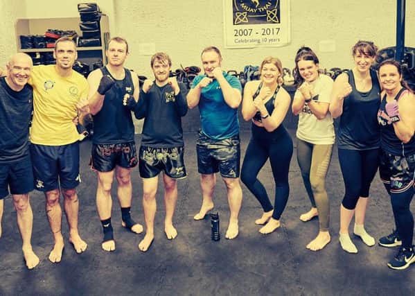 Some of the bootcampers after the final Muay Thai session last week.